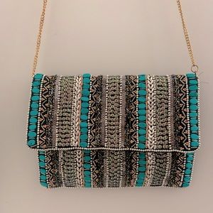 Beaded, boho crossbody handbag